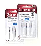 Singer Kit de 2 Paquetes de Agujas 804R 2020 90/14 Tejidos de Algodón para Máquinas de...