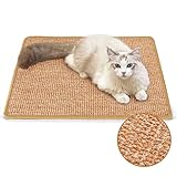 FUKUMARU Alfombrilla rascadora para gatos, 60 x 40 cm, sisal natural, alfombrilla...