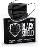 BLACK SHIELD - 51 unidades - Mascarilla QuirÃºrgica Tipo I Negra - CertificaciÃ³n CE - 3...