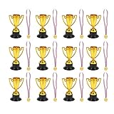 TOYANDONA 24 Unidades de Trofeos de Premios Infantiles Mini Trofeos de Juguete Medallas de...