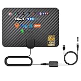 36DBI Antena TV Interior, 200 km Antena HDTV Digitalcon Amplificador para Canales de TV...