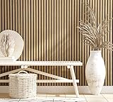 Papel pintado madera roble marrón efecto tablas de madera 3D para dormitorio o salón...