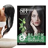 Champú Tinte Capilar Negro | 10 tintes para el cabello para hombres y mujeres, color...