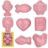 nain 2 Pcs Juego de moldes para Galletas de comunión, Juego de 8 moldes para Galletas de...