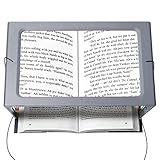 OBOVO Lupa con Luz, Lupa de Lectura 3X con 12 Luces LED y Soporte Plegable Manos Libres...