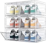 Cajas de Zapatos, 6 Cajas de Almacenamiento de Zapatos de Plástico Transparente...