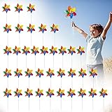EMAGEREN 36 Piezas Molinillos de Viento de Colores Molino de Viento para Niños Molinos de...