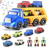 Anby families Camión de Juguete para Niños 2 Años,10 en 1 Coches de Juguetes con Sonido...