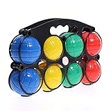 ADEPTNA Juego de 8 bolas francesas de plástico para jardín con funda de transporte y...