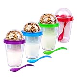 Schramm® 4 Piezas para Llevar Muesli-to-Go 4 Colores Surtidos Taza de Muesli Incl....