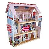 KidKraft 65054 Casa de muñecas de madera Chelsea Doll Cottage para muñecas de 12 cm con...
