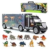 Dinosaurio del Juguete Camión de Transporte Transportador Coches con 12 Figuras de Juego...