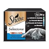 Sheba Selezione Comida Húmeda para Gatos Selección Pescado en Salsa, Multipack (4 cajas...