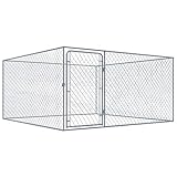 Festnight Perrera de Exterior Jaula Perros Macota de Acero Galvanizado 2x2x1 m