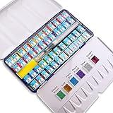 Acuarelas Profesionales de Artista, Juego de Acuarelas de 48 Colores de con 6 Colores...