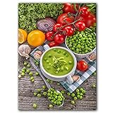 KAFANYA PÃ³ster de lienzo de judÃ­as verdes, sopa de verduras para comida saludable,...