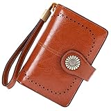 Cartera Mujer Mediana Bloqueo RFID Billeteras Mujer Piel Autentica con Cremallera, Gran...