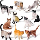 10 Figuras de Gatos Realistas Set de Juguete de Figura de Gato Mini Juego Educativo de...