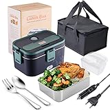 Kimfead Fiambrera Eléctrica Calentador 1,8L 60W 12v /24v/220v de Comida Electrico Acero...
