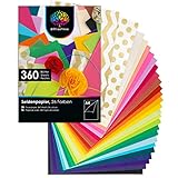 OfficeTree 360 x Papel de Seda Colores A4 - 26 Colores - Papel Seda Colores - Tissue Paper...