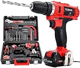 Taladro Atornillador 21V, TEENO 41Pcs Kit Destornillador Eléctrico (2 Baterías de Litio...