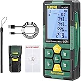 Medidor Láser 50m, USB 30mins Carga rápida, TECCPO Telémetro láser , Electrónico...