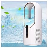 Ventilador Torre Aire Frio Con Agua, Usb Recargable, Con Humidificador Ventilador De Mesa...