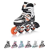 meteor Patines Línea 4 en 1 para Niños Jouvenes y Adolescentes Mujer y Hombre con ABEC7...