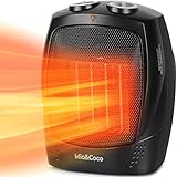 Calefactor Bajo Consumo con Termostato, Calefactor Electrico Cerámico Portátil de 1500W,...