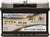 Electronicx Bateria Solar AGM 12v 100ah Solar Edition Barcos Caravana Autocaravana Camper