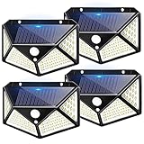 4 Paquete Focos LED Exterior Solares, Luz Solar Exterior con Sensor de Movimiento, Foco...