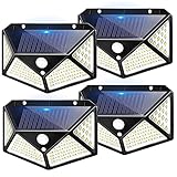4 Paquete Focos LED Exterior Solares, Luz Solar Exterior con Sensor de Movimiento, Foco...
