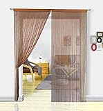 HSYLYM Pantalla de Cortinas de Cuerdas Cuentas,para decoración del hogar,café,90x200cm