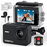 COOAU Cámara Deportiva 4K 60FPS 20MP Wi-Fi, Pantalla HD, Gran ángulo de visión de...