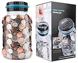 Hucha- Contador Digital de Hucha per EUR- Contador de Monedas EUR de Gran Capacidad de...