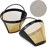 2 filtros permanentes de café 8-12 tazas de acero inoxidable filtro de café cesta de...