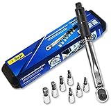 S&R Llave Dinamométrica para Bicicletas y Motos 1/4 '(5-25 Nm) 27,2 cm + 7 Puntas Allen...