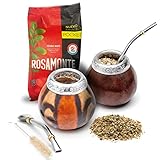 balibetov Juego de 2 Mate de Calabaza y 1 Pack de 100gr de Yerba Mate – Mate Argentino...