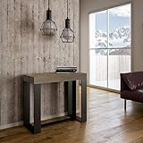 Itamoby Futura Small - Consola extensible, color nogal y antracita, 90 x 77 x 40 cm...