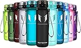 Super Sparrow Botella de Agua Deportiva - 1000ml - Sin BPA (Mate- Negro)