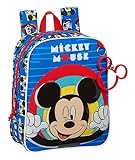 Safta Mochila Infantil de Mickey Mouse Me Time, 220x100x270mm, Azul/Rojo, M (M232)