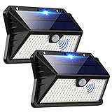 Luz Solar Exterior Focos LED Exterior, [185 LED/ 3 Modos] Luces Solares con Sensor de...