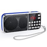 PRUNUS J-189 Radio Portatil Pequeña Recargable Am/FM, Radio Bluetooth Portatil con...