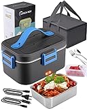 Kimfead Fiambrera Eléctrica 75W Acero Inoxidable 1,8 L Taper Electrico para Comida...