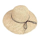 Sombrero de Paja para Mujer Plegable Bohemia Verano Mujeres Sombrero de la Playa del Borde...
