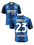 ZeroPlayer Camiseta del Inter Nicolo' Barella 23 Home 2021 2022, réplica oficial (Talla...