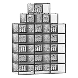 SONGMICS Cajas para Zapatos Transparentes, 18 Cajas de Zapatos, Organizadores Plegables,...