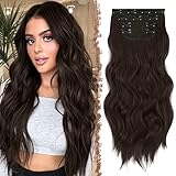 FESHFEN Extensiones de Clip de Pelo, 4 Piezas 11 Clips Cabello Extensiones con Clips en...