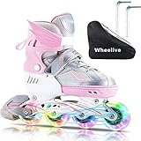 Wheelive Patines en línea Ajustables, Patines en línea para niños Patines con Ruedas...