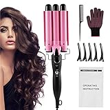 DazSpirit 22mm Rizador Pelo 3 Tubos Rosas para Cabello con Control Inteligente de...
